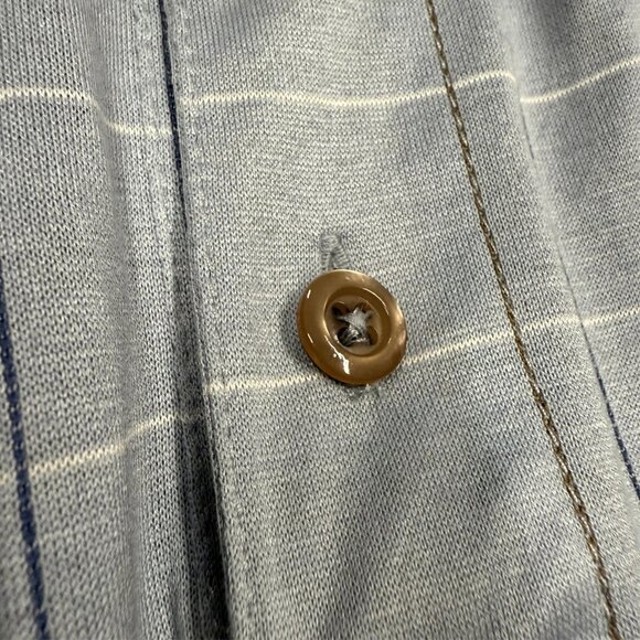 Arnold Brant Check Polo Shirt Short Sleeve Made in Italy 100% Cotton Blue Medium - Picture 6 of 8